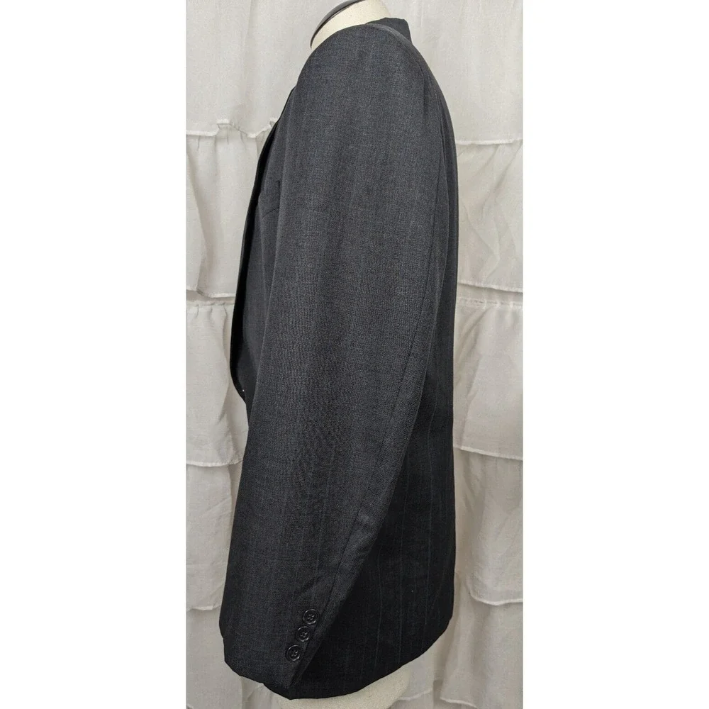 Gian Carlo Lamberti Made in Italy Vtg Gray Virgin Wool Suit Jacket Size 43